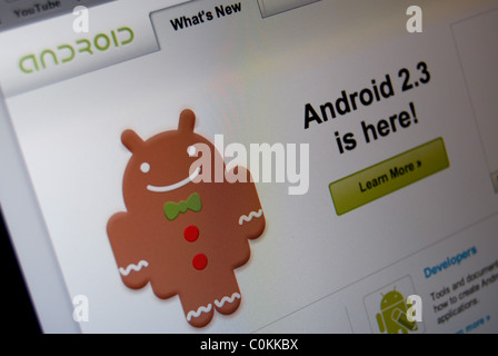 ein Foto-Illustration von der Google-android-Website zeigt das Lebkuchen-logo Stockfoto