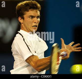 Gilles Simon, Frankreich, in Aktion während der Frauen Halbfinale bei den Australian Open Tennis Stockfoto