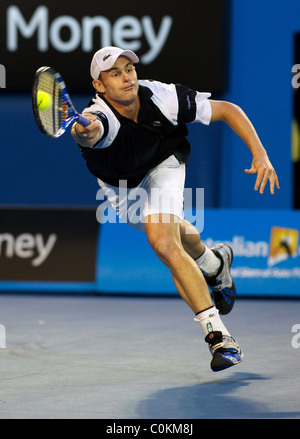 Andy Roddick, USA, im Einsatz bei den Australian Open Tennisturnier, Melbourne. Australien Stockfoto