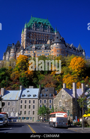 Chateau Frontenac, Hotel, Zimmer, Verpflegung, Quebec Stadt der Provinz Quebec Kanada Nordamerika Stockfoto