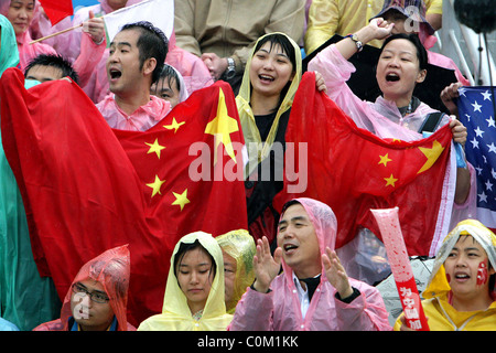 Atmosphäre während des Finales der Frauen Beach-Volleyball gegen China. Die USA schlagen China um Gold zu gewinnen und blieb ungeschlagen Stockfoto