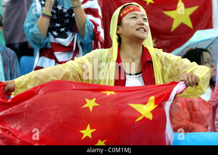 Atmosphäre während des Finales der Frauen Beach-Volleyball gegen China. Die USA schlagen China um Gold zu gewinnen und blieb ungeschlagen Stockfoto