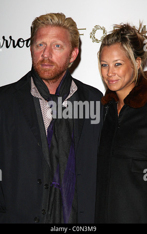 Boris Becker mit seiner Freundin Sandy Meyer-Wolden besuchen die Launch-Party für Petra Ecclestone Form Menswear bei Harrods Stockfoto