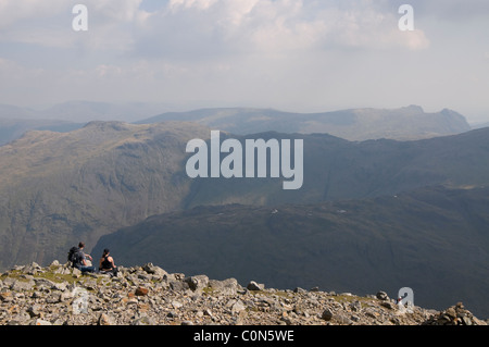 Blick nach Osten von der Summt der großen Giebel, der Lake District National Park Cumbria England Stockfoto