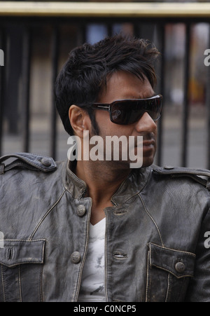 Ajay Devgan Fiming vor Ort der neue Film "London Dreams" Picadily Circus London, England - 06.10.08 Stockfoto