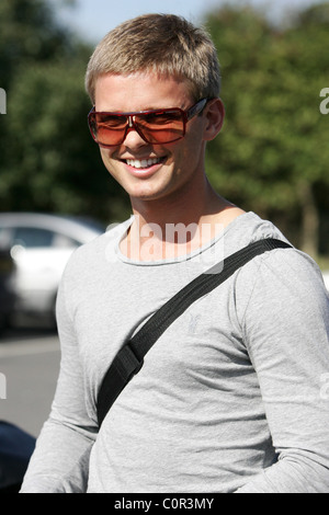 Jeff Brazier kommt Emmerdale All Stars V The Red Carpet Charity Fußball zugunsten DebRA im Hause Featherstone Rovers Stockfoto