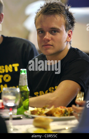 James Baxter Emmerdale All Stars V The Red Carpet Charity Fußball zugunsten DebRA im Hause Featherstone Rovers West Stockfoto