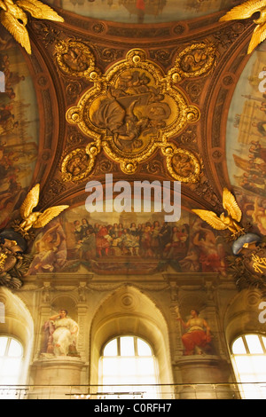 Wandbild an der Wand ein Museum, Musée Du Louvre, Paris, Frankreich Stockfoto