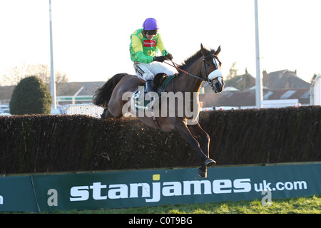 Kauto Star gewinnt das Stan James King George VI Steeple Chase, ú99, 898 zu gewinnen. Kauto Star gewann das Rennen für das 3. Mal gleich Stockfoto