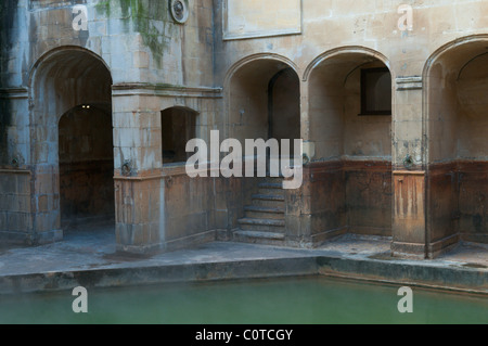 Der Heiligen Quelle. Die römischen Bäder, Bath, Somerset, UK. Stockfoto