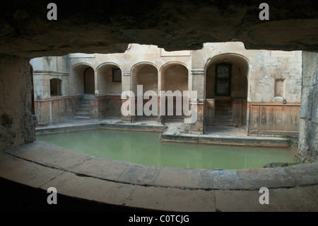 Die heilige Quelle. die römischen Bäder, Badewanne, Somerset, UK. Stockfoto