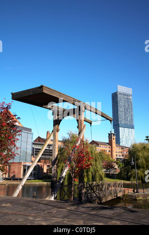 Beetham Tower und Bridge gesehen von Castlefield Manchester UK Stockfoto