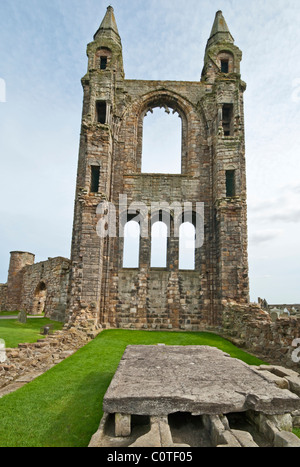 Ost-Giebel Ruinen der St. Andrews Cathedral in St. Andrews, Fife, Schottland Stockfoto