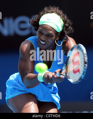Serena Williams, USA, in Aktion bei den Australian Tennis Open, Melbourne, Australien Stockfoto