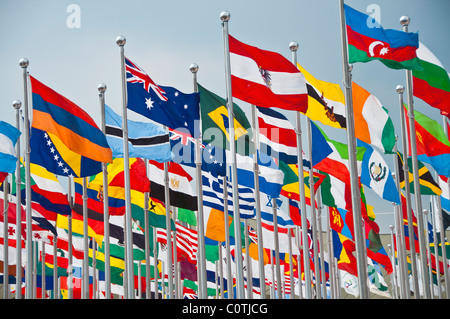 Nationalflaggen auf der Shanghai Expo 2010, Shanghai, China Stockfoto