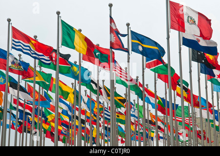Nationalflaggen auf der Shanghai Expo 2010, Shanghai, China Stockfoto