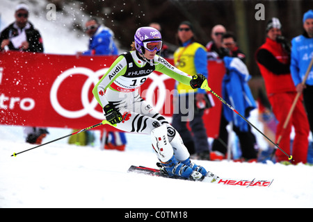 Maria Riesch (GER) bei der FIS Alpinen Ski-Weltmeisterschaften 2011 in Garmisch-Partenkirchen Stockfoto