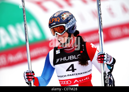 Dominique Gisin (SUI) auf die FIS Alpine Ski-WM 2011 in Garmisch-Partenkirchen Stockfoto