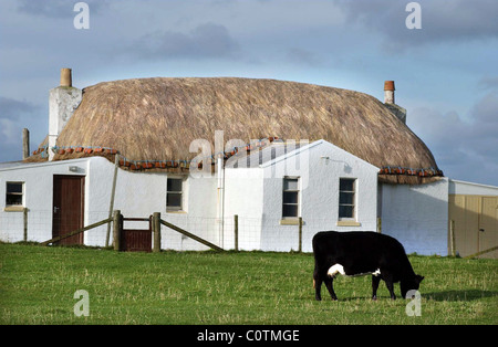 Cottage auf der schottischen Insel Tiree Stockfoto