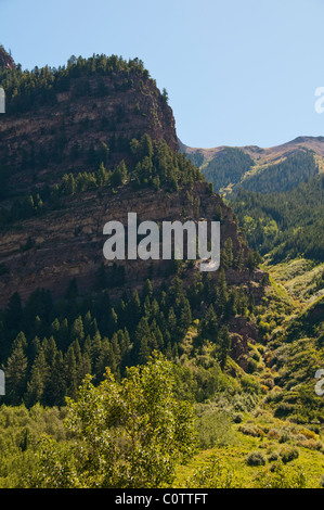 South & Norden Maroon Berggipfel, Erholungsgebiet, Aspen, Maroon Bells landschaftlich reizvollen Gegend, White River National Forest, Colorado, USA Stockfoto