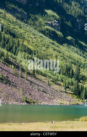 South & Norden Maroon Berggipfel, Erholungsgebiet, Aspen, Maroon Bells landschaftlich reizvollen Gegend, White River National Forest, Colorado, USA Stockfoto