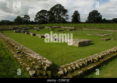 NORTHUMBRIA; NR. CHOLLERTON. CHESTERS RÖMISCHEN FORT; BLEIBT DER ZENTRALE Stockfoto