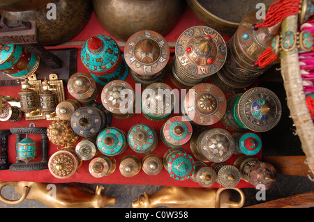 Gläser in einem Tempel Kathmandu, Nepal Stockfoto