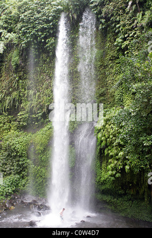 Sendang Gile und Tiu Kelep Wasserfall Fuße des Rinjani Mountain, Lombok, Indonesien Stockfoto