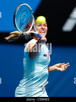 Dominika Cibulkova der Slowakei auf die Australian Open 2011-Tennis-Turnier. Stockfoto