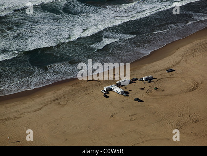 Luftaufnahme über Wohnmobil RV camping Strand Zentral-Kalifornien Stockfoto