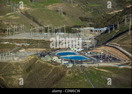 Luftbild oben Stromverteilung Diablo Canyon Kernkraftwerk Avila Beach Kalifornien Stockfoto