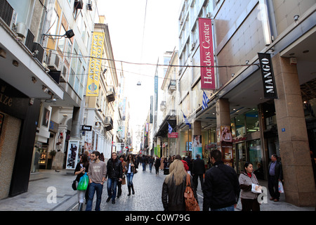 Griechenland-Attika Athen Ermou Straße mit ihren Geschäften Stockfoto