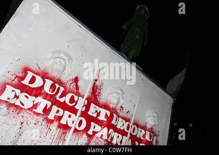 Politischer protest Banner, außerhalb des Hauses des Parlaments in London aufgenommen. Stockfoto