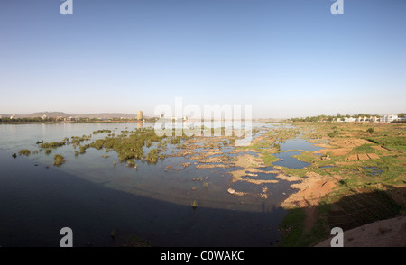 Romantische Atmosphäre am Fluss Niger in Mopti - Mali. Stockfoto
