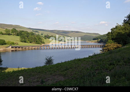Ladybower Reservoir Damm im Derbyshire Peak District Nationalpark England Großbritannien Wasserversorgungsinfrastruktur Stockfoto