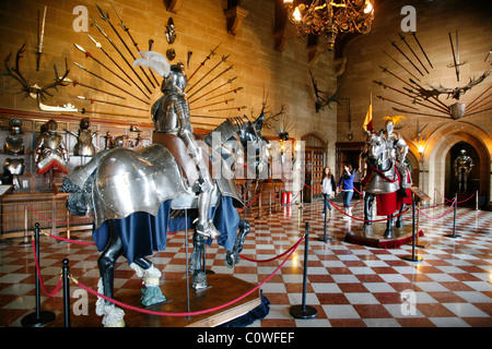 Die große Halle, Warwick Castle, England, UK. Stockfoto