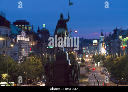 Wenzelsplatz (Vaclavske Namesti), Prag, Tschechien, Weltkulturerbe Stockfoto