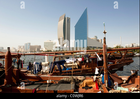 Dhau, National Bank of Dubai und Industrie-und Handelskammer und Industrie, Dubai, Vereinigte Arabische Emirate Stockfoto