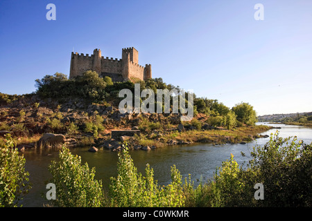 Almourol Schloss auf einer Insel am Rio Tejo, Provinz Ribatejo, Portugal Stockfoto