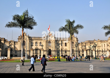 Plaza Major Präsidenten Palast Lima Peru Stockfoto