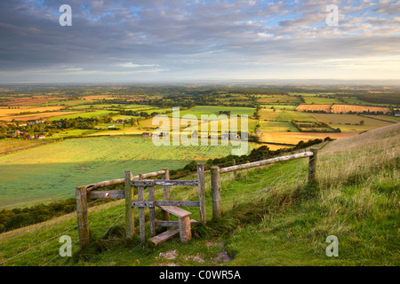 Blick vom Devils Dyke Blick nach Norden über die Landschaft von Sussex Stockfoto