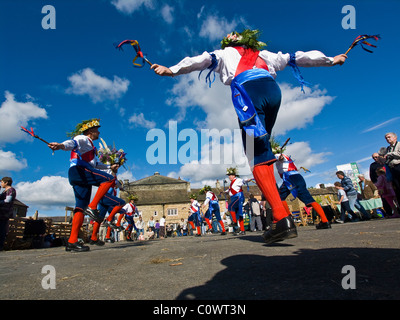 Ripon Stadt Morris Dancers Masham Schafe Messe Stockfoto