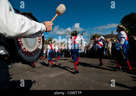 Ripon Stadt Morris Dancers Masham Schafe Messe Stockfoto