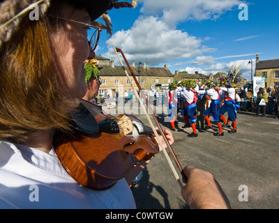 Ripon Stadt Morris Dancers Masham Schafe Messe Stockfoto