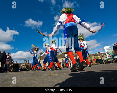 Ripon Stadt Morris Dancers Masham Schafe Messe Stockfoto