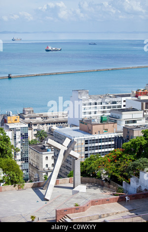 Largo da Cruz Quebrada, Cross gefallen, Pelourinho, Salvador, Bahia, Brasilien Stockfoto