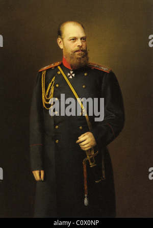 Zar ALEXANDER III. von Russland (1845-1894) im Jahre 1889 von Piotr Zabolotsky gemalt. Stockfoto