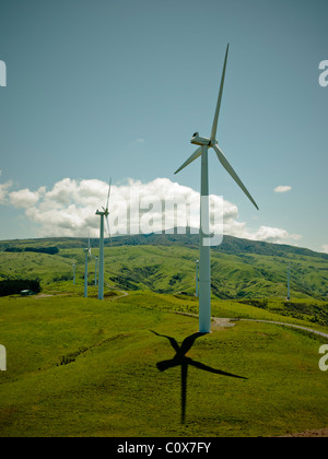 Windkraftanlage, Windpark Te Apiti, Neuseeland. Stockfoto