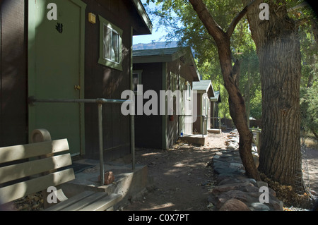 Eine Reihe von Verleih Kabinen im Phantom Ranch in Grand Canyon National Park, Arizona, USA Stockfoto