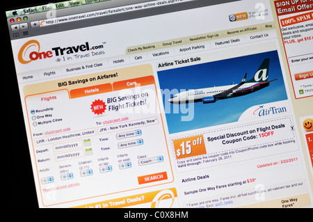 Eine Reise-website Stockfoto